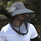 Mosquito Prevention Cap for Camping, Insect Protective Head Net with Full-Mesh Design, Adjustable Drawstring, Windproof Strap, Beekeeping Gear