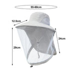 Mosquito Prevention Cap for Camping, Insect Protective Head Net with Full-Mesh Design, Adjustable Drawstring, Windproof Strap, Beekeeping Gear