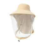 Mosquito Prevention Cap for Camping, Insect Protective Head Net with Full-Mesh Design, Adjustable Drawstring, Windproof Strap, Beekeeping Gear