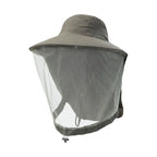 Mosquito Prevention Cap for Camping, Insect Protective Head Net with Full-Mesh Design, Adjustable Drawstring, Windproof Strap, Beekeeping Gear