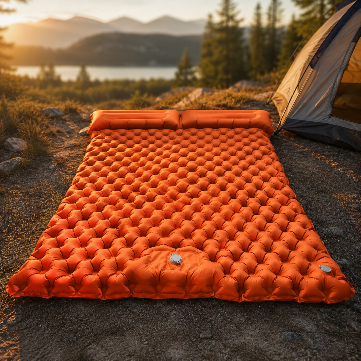Double Inflatable Mattress, Extra Wide Sleeping Pad for Camping, Ultralight Folding Bed, Waterproof Car Travel Mat, Wholesale Luxury