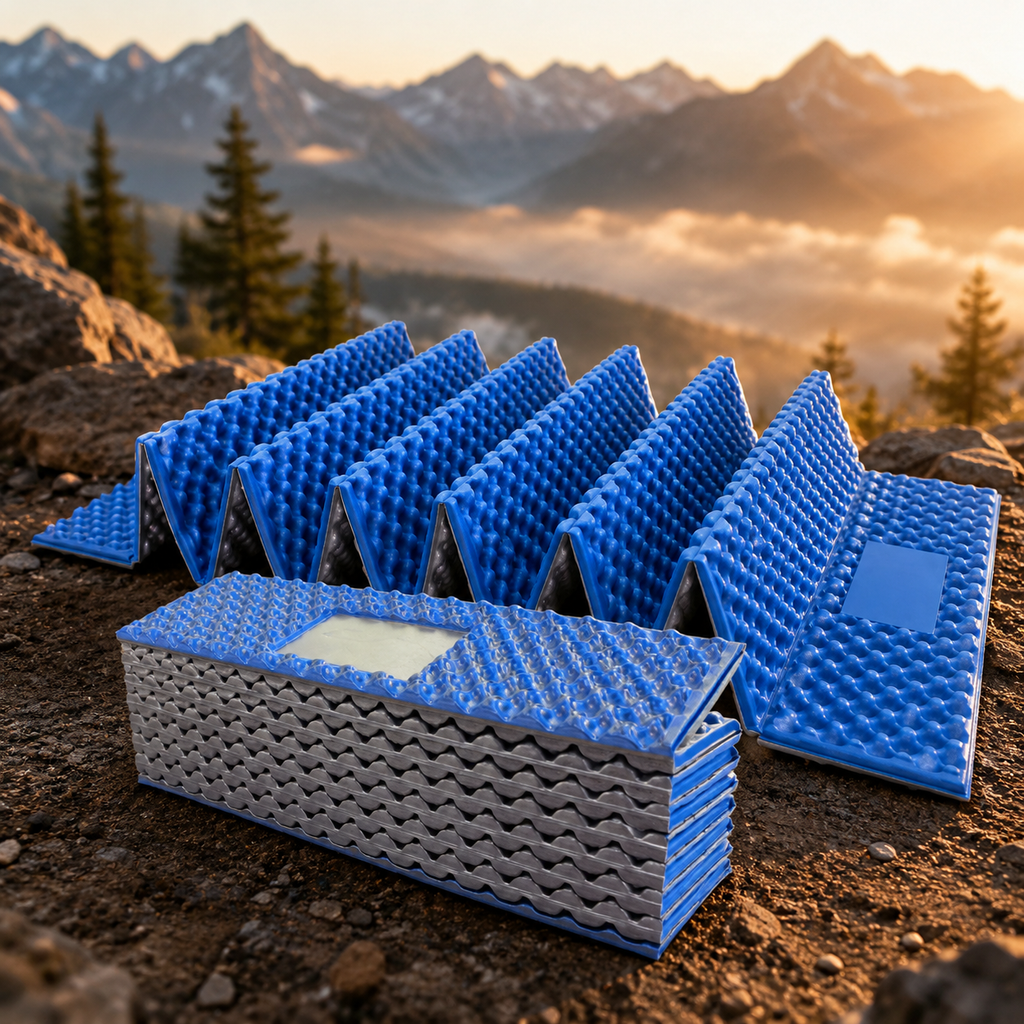 Lightweight Egg Crate Foam Sleeping Pad, 330g Portable Foldable Camping Mat, Moisture Proof Insulation, Ideal for Hiking and Backpacking