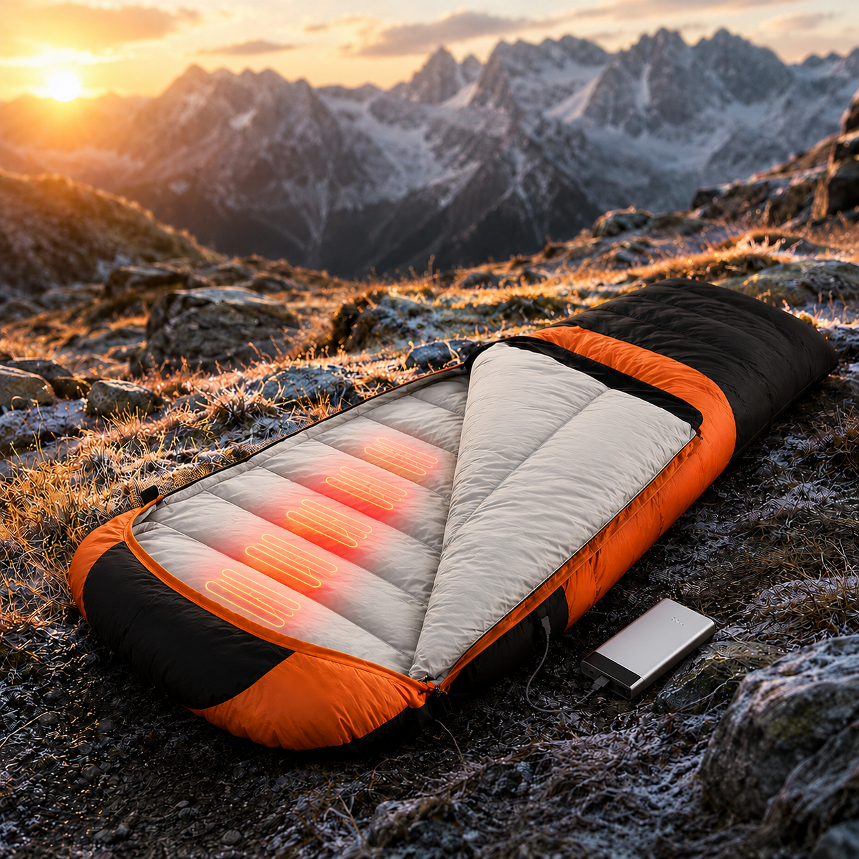 USB Heated Sleeping Bag for Camping, Ultralight Down Cotton Pad, Thermal Mattress for Outdoor Use, Luxury Comfort, Wholesale Options Available