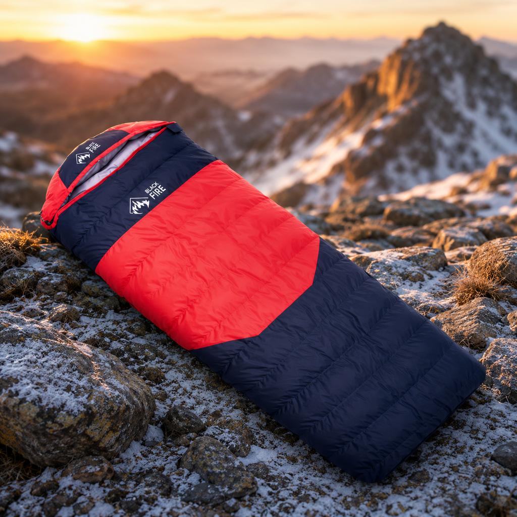 Goose Down Sleeping Bag, Black Fire Light Warm Camping Bag, Waterproof Adult Envelope for Outdoor Use, Luxury Wholesale Travel Gear