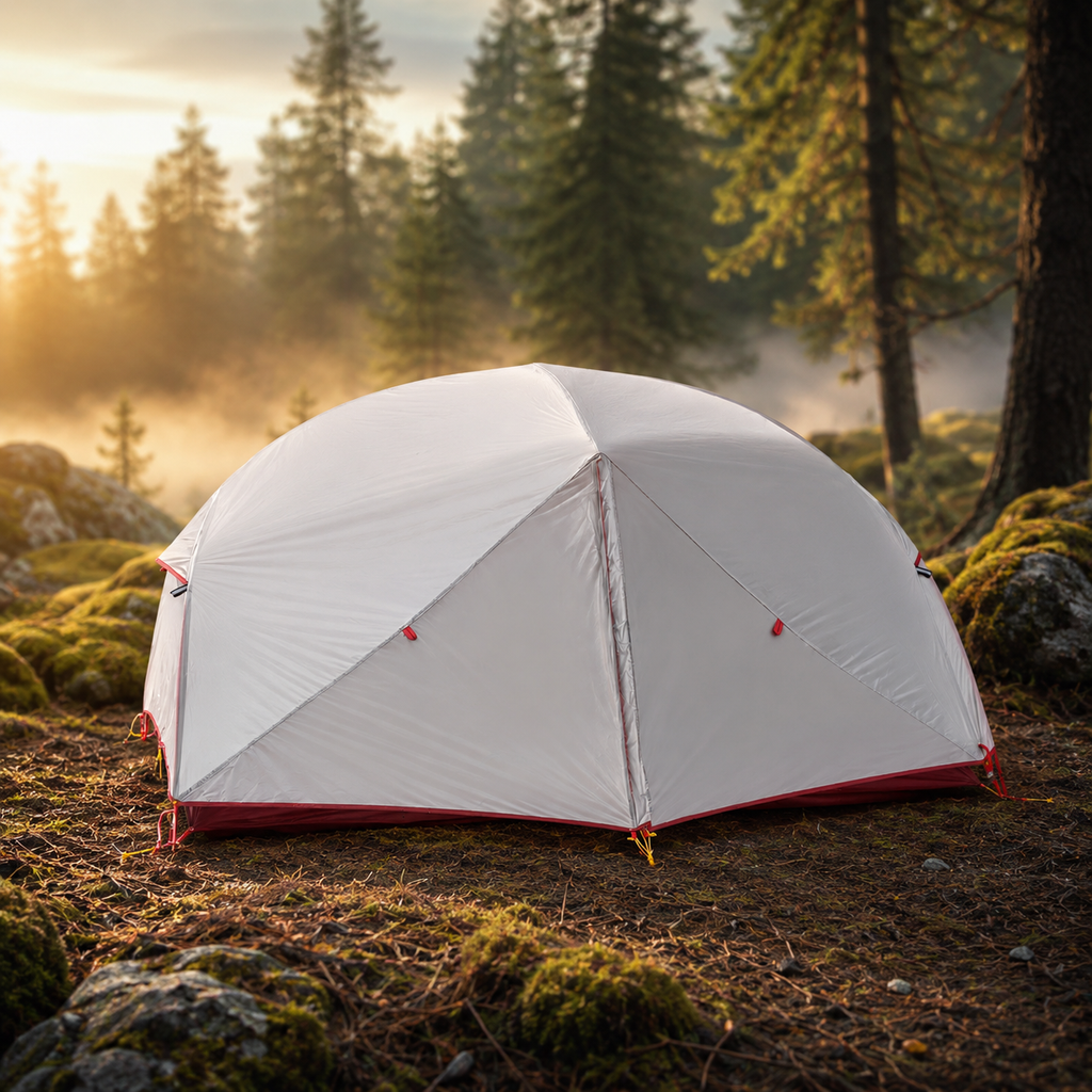 Ultralight Two-Person Camping Tent, 20D 380T Nylon, Double Layer Waterproof, Ideal for Hiking and Travel, Wholesale Luxury with Free Mat