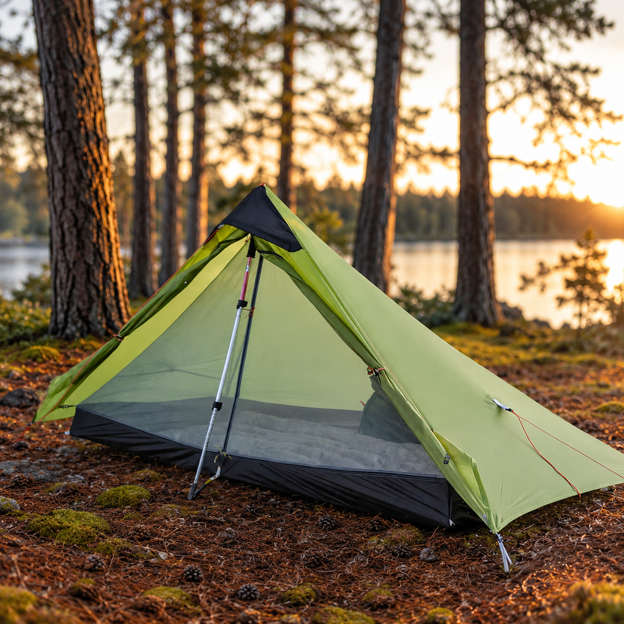Camping Tent for Ultralight Outdoor Use, 1 Person Rodless Design, Waterproof 15D Silnylon, 3/4 Season, Luxury Quality, Wholesale Availability