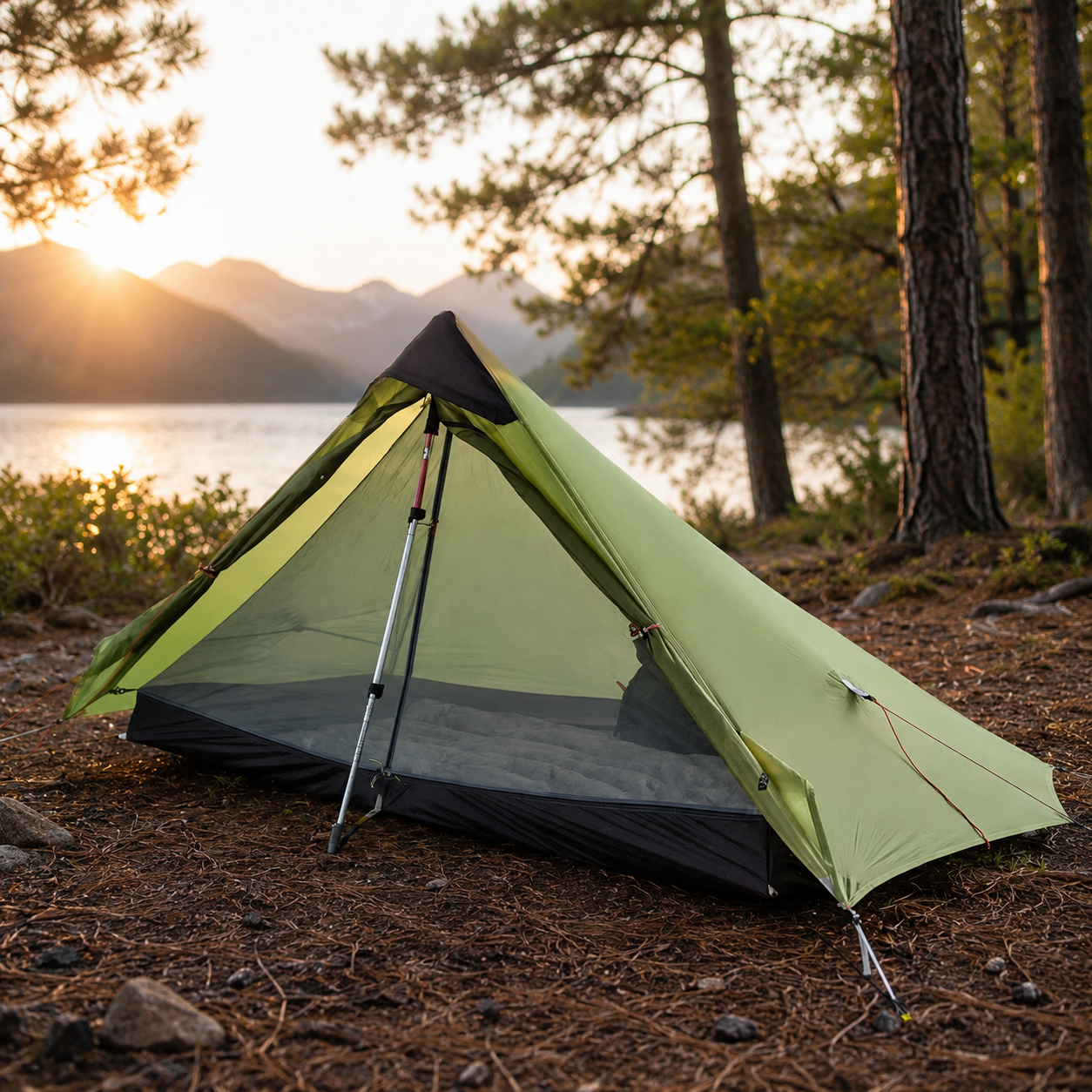 Ultralight Camping Tent for 1 Person, 3/4 Season Waterproof Silnylon, Rodless Design, Professional Outdoor Gear, Wholesale Luxury