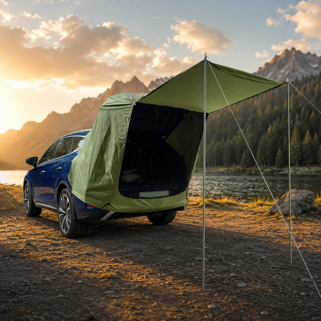 Car Rear Tent, Outdoor Camping Canopy Extension, Waterproof, Sunshine-Proof, Heavy Duty, Picnic, Wholesale Luxury for Families and Travelers
