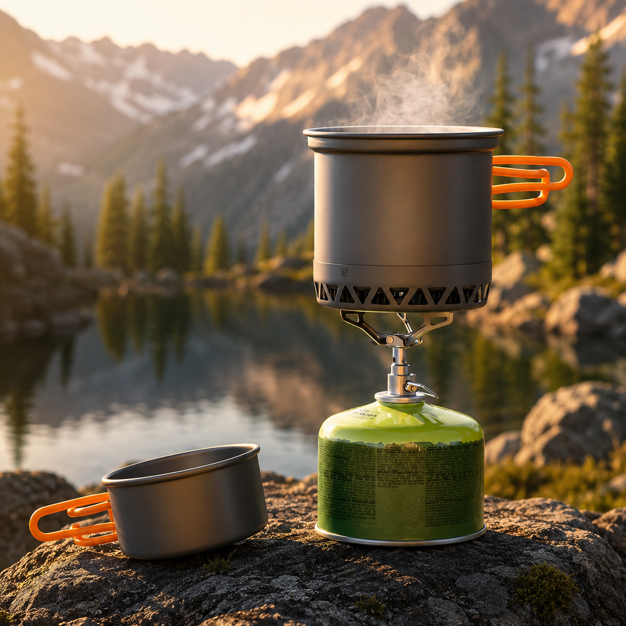 Outdoor Camping Pot Set, 1.3L 2.3L Cooking Kettle, Heat Cooker for Travel, Luxury Cooking Utensil Equipment, Wholesale Kitchen Gear