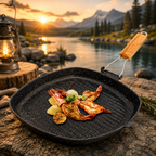 Camping Cookware Frying Pan Non-Stick, Durable Folding Handle, Portable for Outdoor Hiking, Picnic Cooking Equipment, Luxury Wholesale