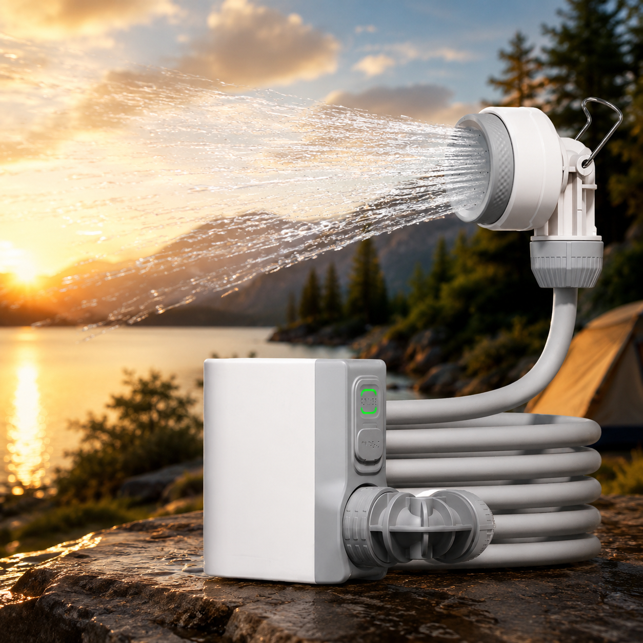 Portable Electric Shower Pump, IPX7 Waterproof, Multi-Function, Lightweight Design for Camping and Home Cleaning, Wholesale Luxury