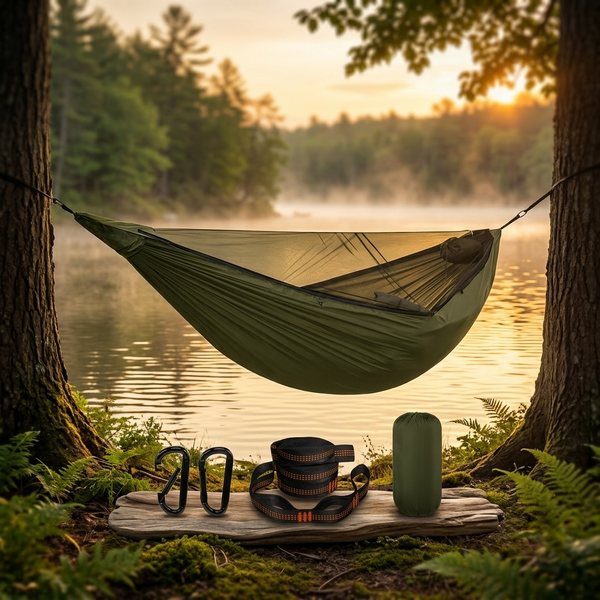 Camping Hammock with Mosquito Net, Lightweight 210T Nylon, Travel Essential for Outdoor Adventures, Luxury Comfort, Wholesale Prices