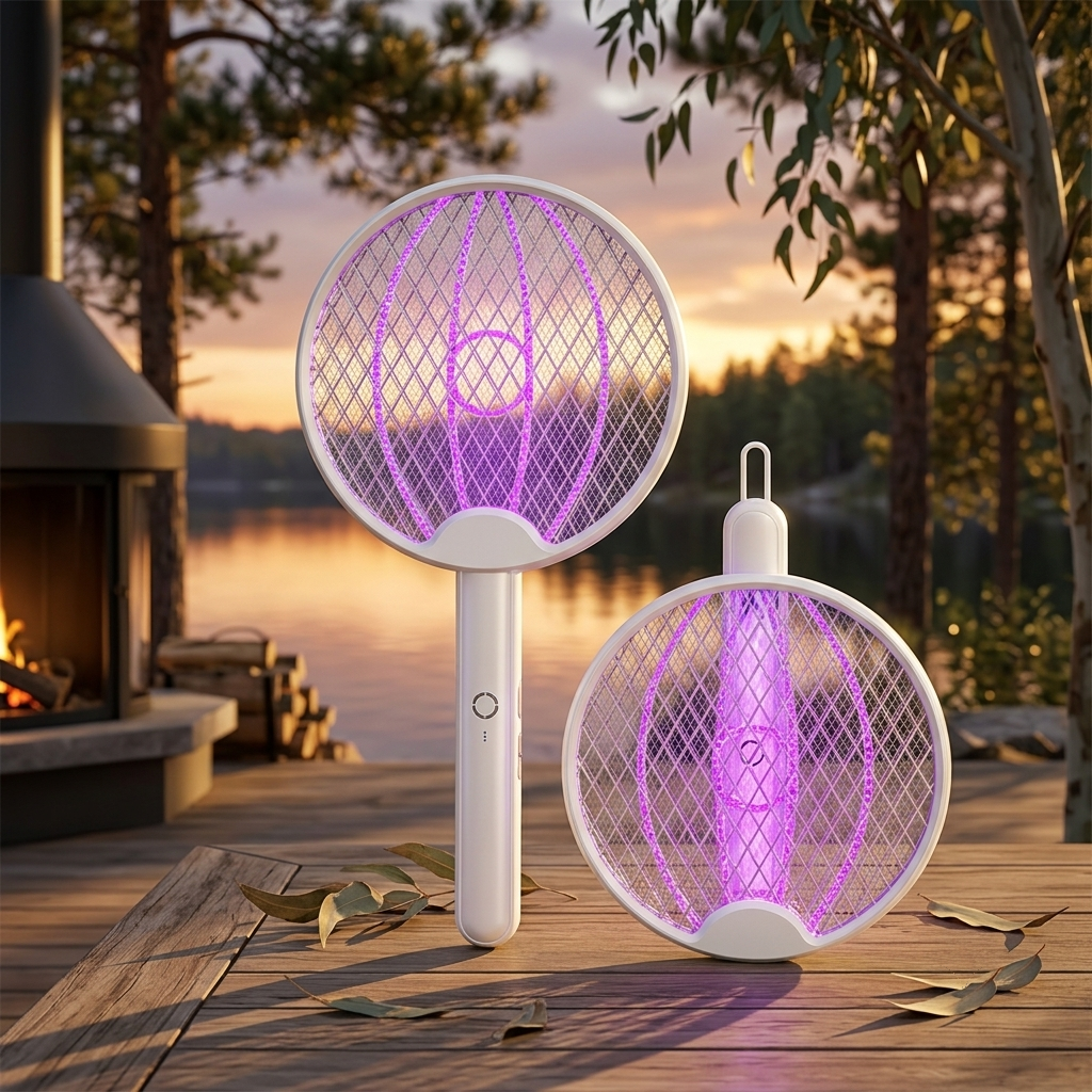 Electric Mosquito Killer, Foldable Handheld Bug Zapper, USB Rechargeable Fly Swatter with UV Light Trap, Insect Control for Home, Wholesale Luxury