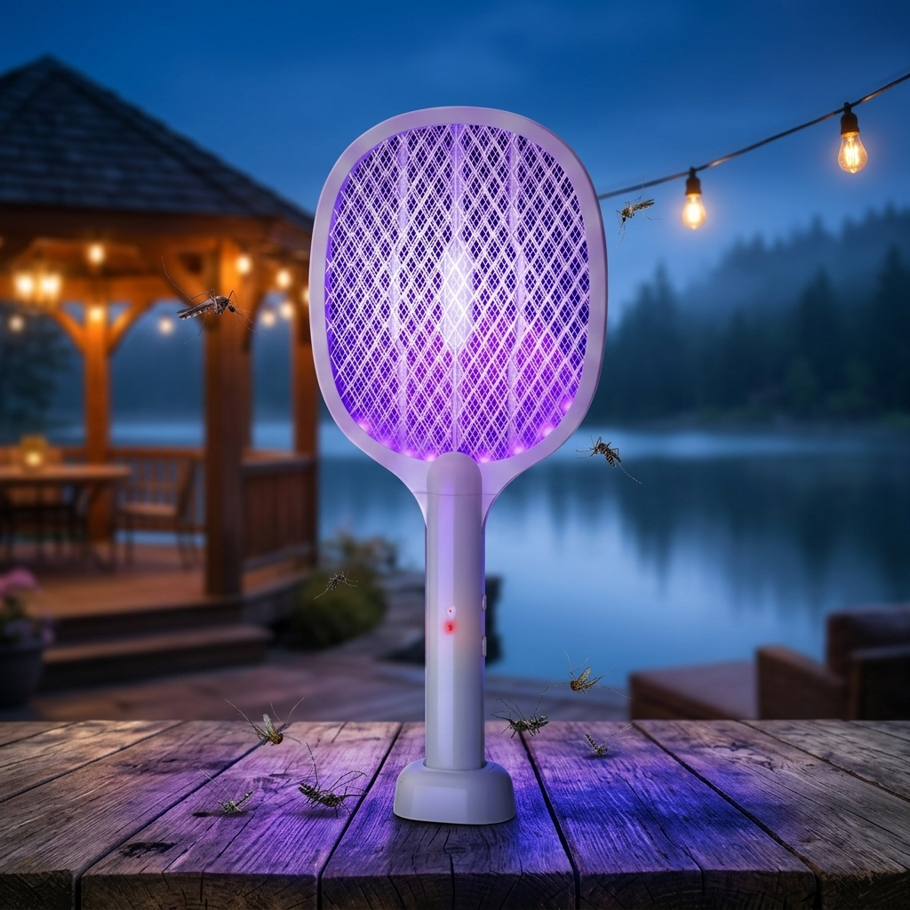 Electric Fly Swatter Bug Zapper Racket, USB Rechargeable Mosquito Killer Lamp, Heavy Duty Pest Control for Home or Outdoors, Wholesale Luxury