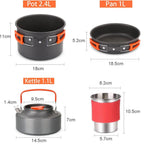 Camping Cookware Set, Portable Tableware Kit with Pots, Gas Burner, Kitchen Utensils for Outdoor Picnics, BBQ Supplies, Wholesale Luxury Options