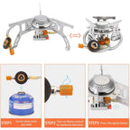 Camping Cookware Set, Portable Tableware Kit with Pots, Gas Burner, Kitchen Utensils for Outdoor Picnics, BBQ Supplies, Wholesale Luxury Options
