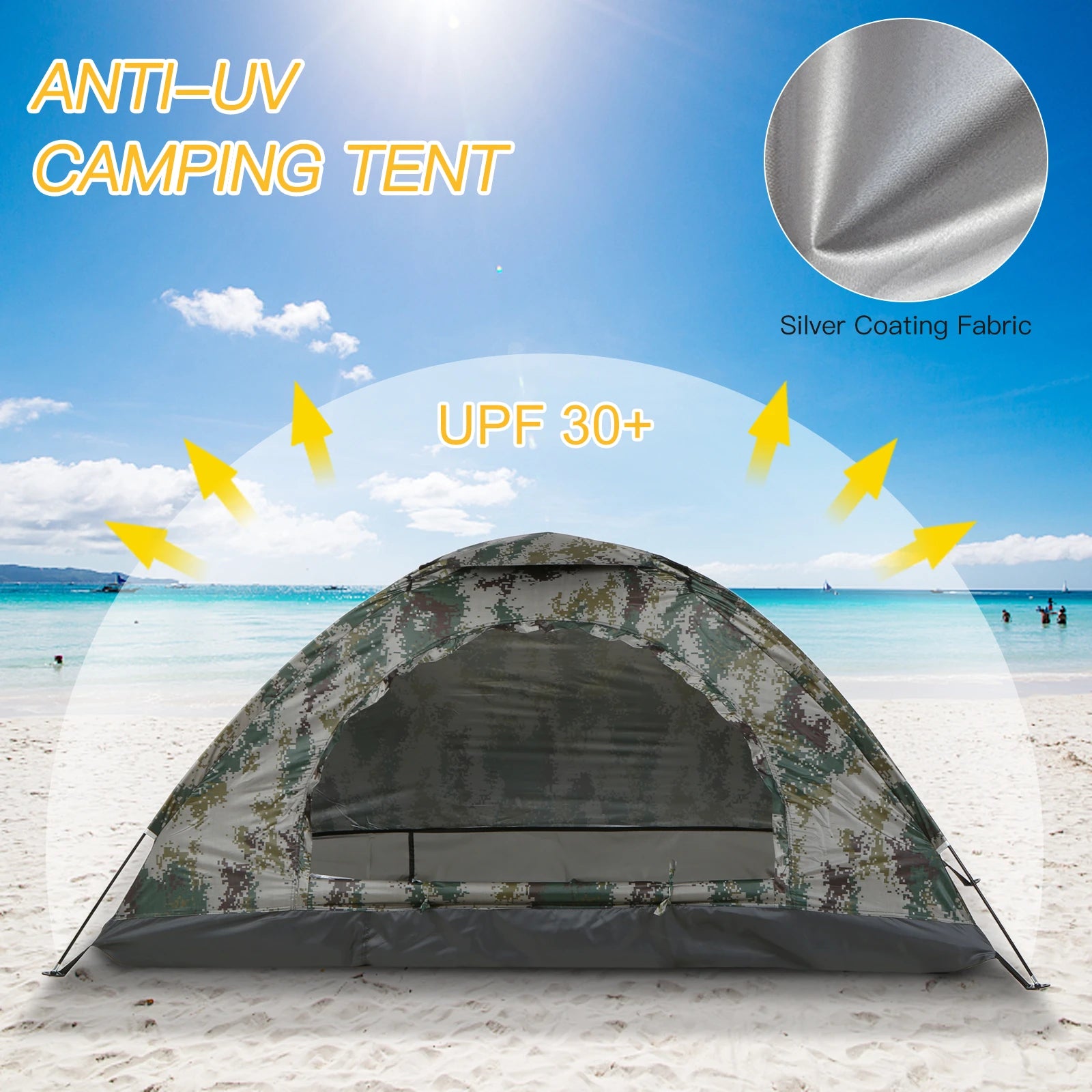 Ultralight Camping Tent, Portable Single Layer, Anti-UV Coating UPF 30+, Waterproof for Outdoor Beach Fishing, Wholesale Luxury, Ideal for Hikers