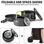 Camping Cookware Set, Aluminum Non-Stick Pots and Bowls, Portable Tableware for Hiking, BBQ, Picnic, Wholesale Luxury Outdoor Gear
