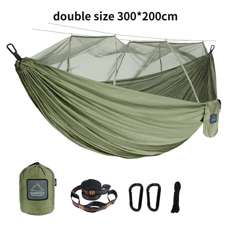 Hammock for Camping, Portable Nylon Fabric with Mosquito Net, Single and Double Size, Outdoor Use, Lightweight, Wholesale Luxury
