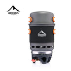Camping Cooking System, Outdoor Gas Burner Stove, Portable Pot Set, Heat Exchanger Tableware, Luxury Wholesale Cookware for Hiking and Tourism