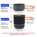 Camping Cooking System, Outdoor Gas Burner Stove, Portable Pot Set, Heat Exchanger Tableware, Luxury Wholesale Cookware for Hiking and Tourism