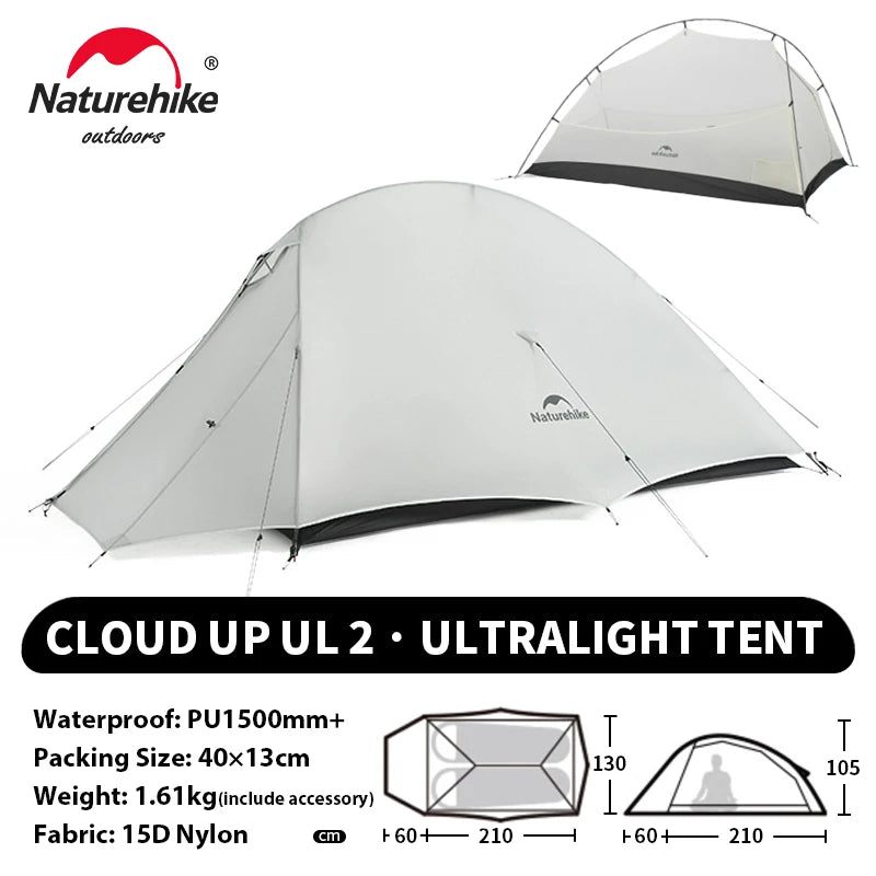 Ultralight Camping Tent for 2 People, Waterproof 20D Fabric, Outdoor Hiking, Travel, Backpacking, Fishing, Wholesale Luxury Option
