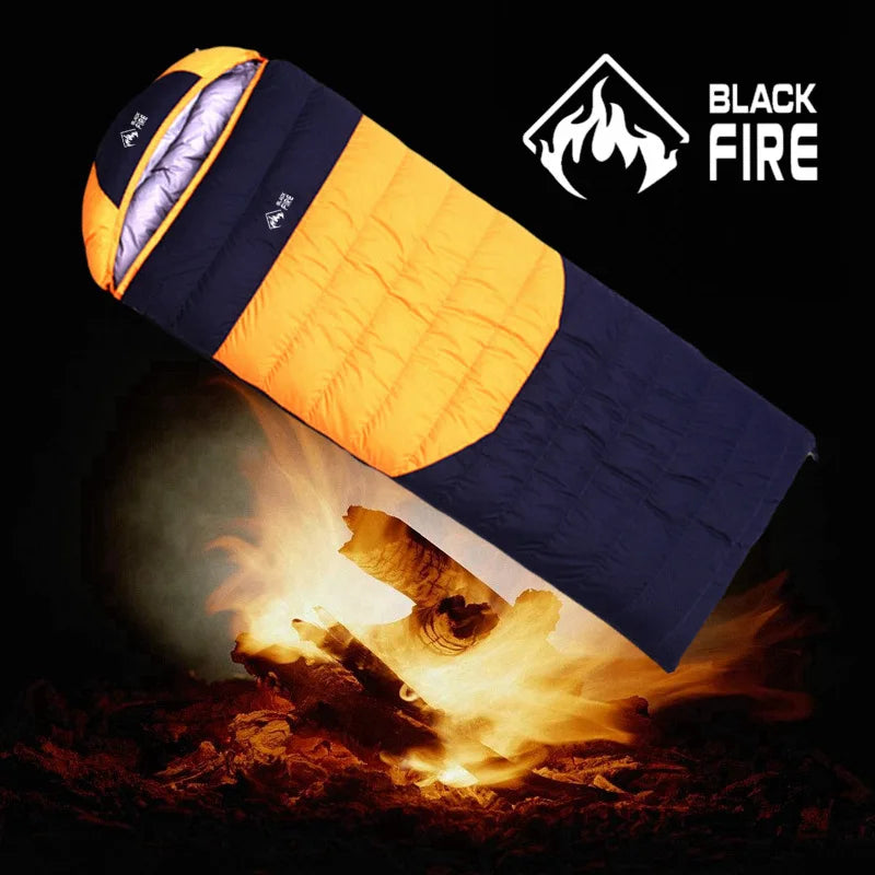 Goose Down Sleeping Bag, Black Fire Light Warm Camping Bag, Waterproof Adult Envelope for Outdoor Use, Luxury Wholesale Travel Gear