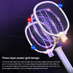 Electric Fly Swatter Bug Zapper Racket, USB Rechargeable Mosquito Killer Lamp, Heavy Duty Pest Control for Home or Outdoors, Wholesale Luxury