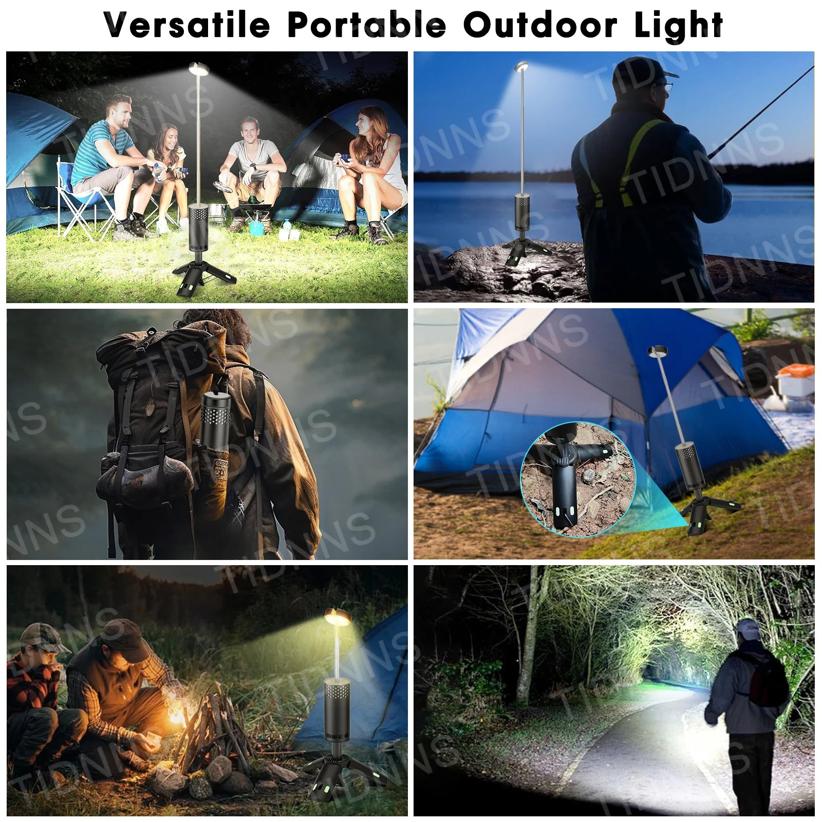 Telescopic Camping Light, Rechargeable Fishing Lantern, 10000mAh Dimming Night Light, Emergency Power Failure Solution, Luxury Wholesale for Outdoors