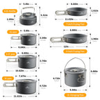 Camping Cookware Kit, Portable Frying Pan, Foldable Kettle, Multi-Function Picnic Tableware, Outdoor Cooking Utensils for Camping, Luxury, Wholesale