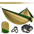 Double Person Parachute Hammock, Solid Color, Heavy Duty With Straps, Black Carabiner, Camping Outdoor Furniture, Luxury Experience, Wholesale Offer