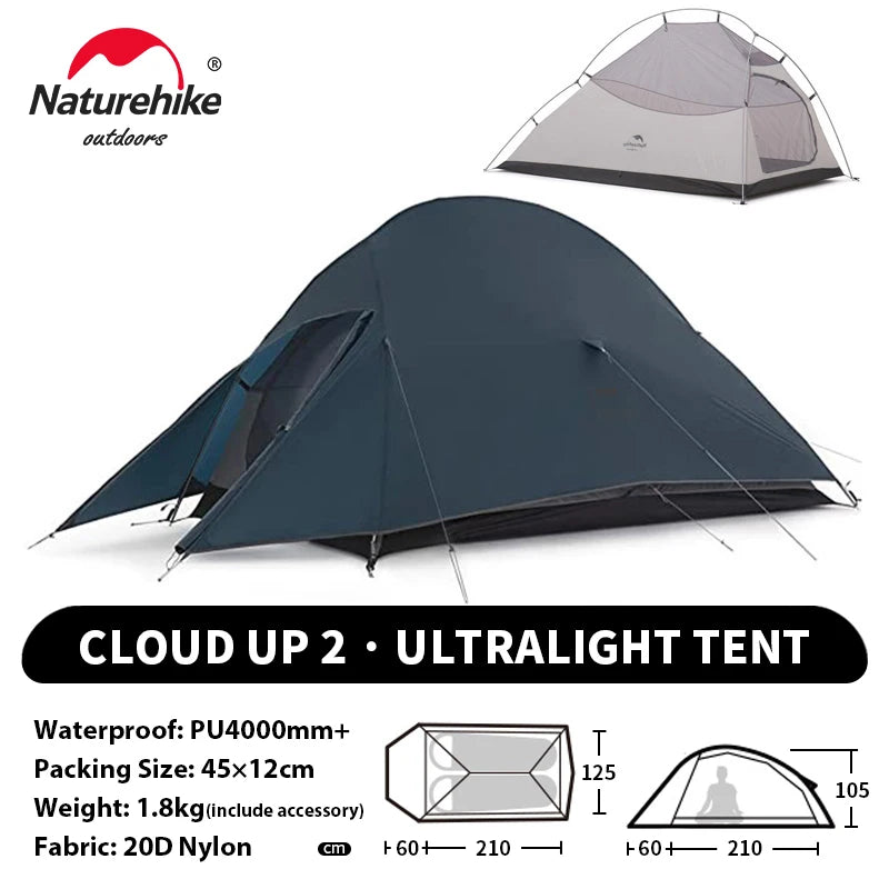 Ultralight Camping Tent for 2 People, Waterproof 20D Fabric, Outdoor Hiking, Travel, Backpacking, Fishing, Wholesale Luxury Option