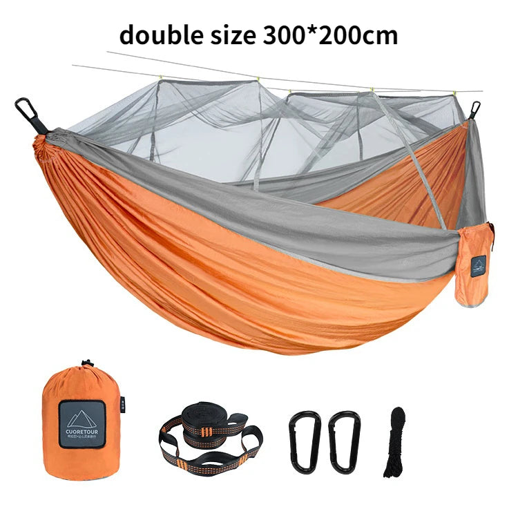 Hammock for Camping, Portable Nylon Fabric with Mosquito Net, Single and Double Size, Outdoor Use, Lightweight, Wholesale Luxury