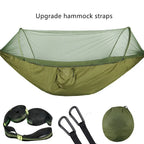 Camping Hammock with Mosquito Net, Portable Parachute Material, Lightweight Swing Bed for Outdoor Adventures, Wholesale Luxury Travel Gear