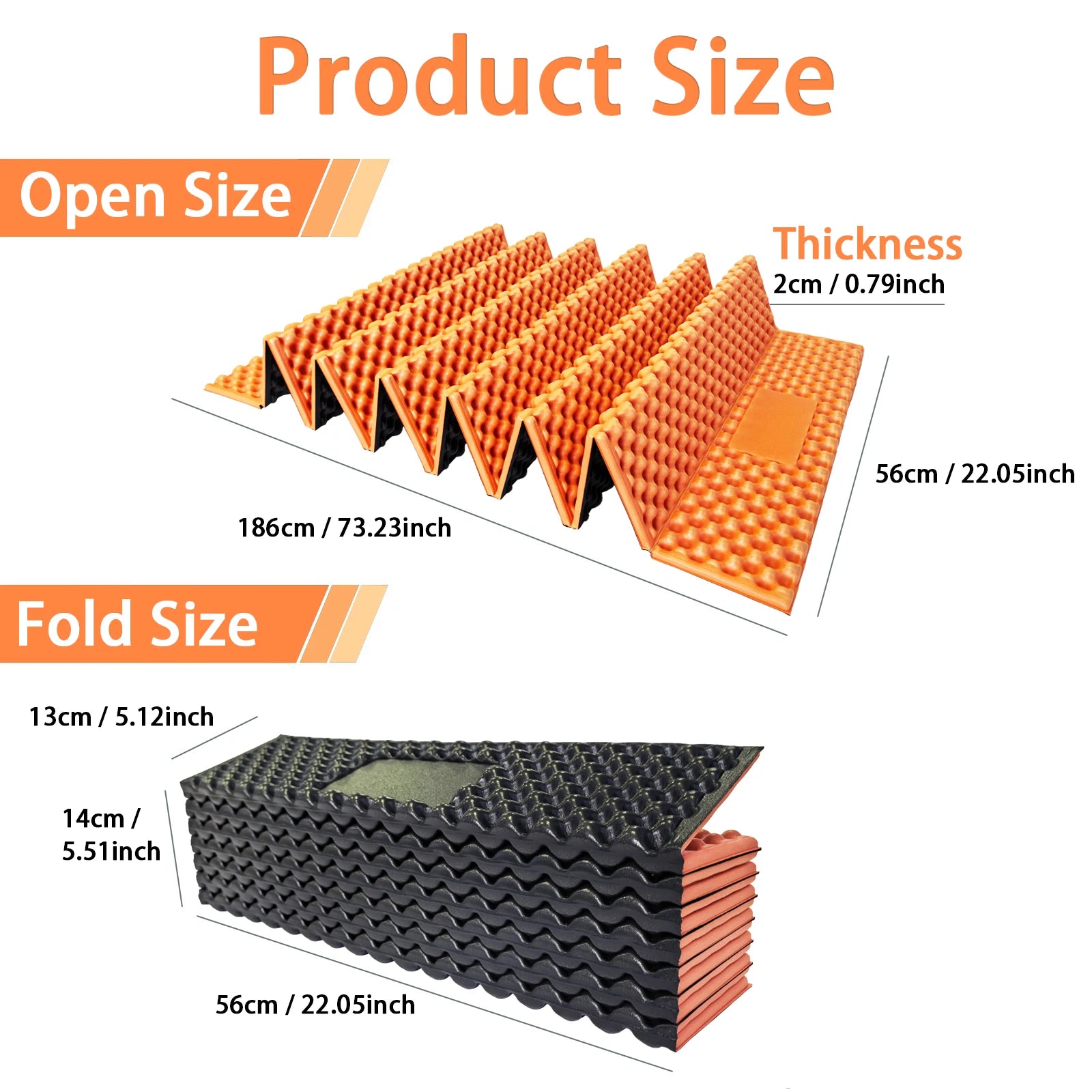 Lightweight Egg Crate Foam Sleeping Pad, 330g Portable Foldable Camping Mat, Moisture Proof Insulation, Ideal for Hiking and Backpacking