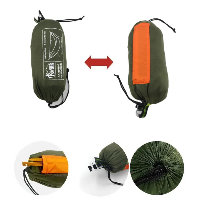 Portable Outdoor Mosquito Net Hammock, Quick Open Anti-Rollover Design, Travel Camping Swing for Nature Hikes, Wholesale Luxury Quality