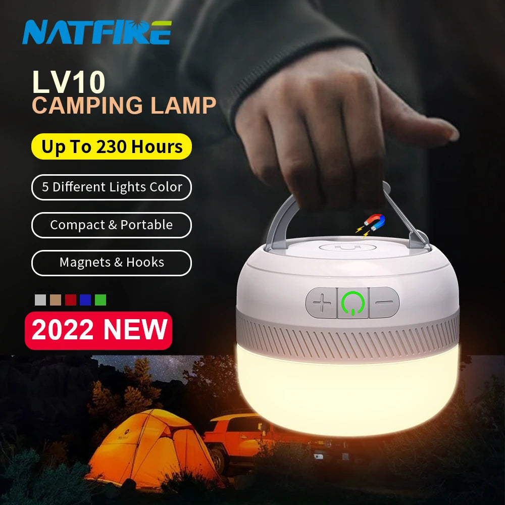 Camping Flashlight, Outdoor LED Lantern, 230-Hour Rechargeable, Waterproof Emergency Light, Portable with Magnet, Luxury Wholesale