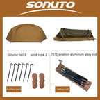 Lightweight Waterproof Camping Tent, Aluminum Alloy Poles, Mosquito Proof, Single Person Luxury Hiking Gear, Wholesale for Outdoor Adventures