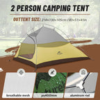 Ultralight Camping Tent for 2 People, Waterproof 20D Fabric, Outdoor Hiking, Travel, Backpacking, Fishing, Wholesale Luxury Option