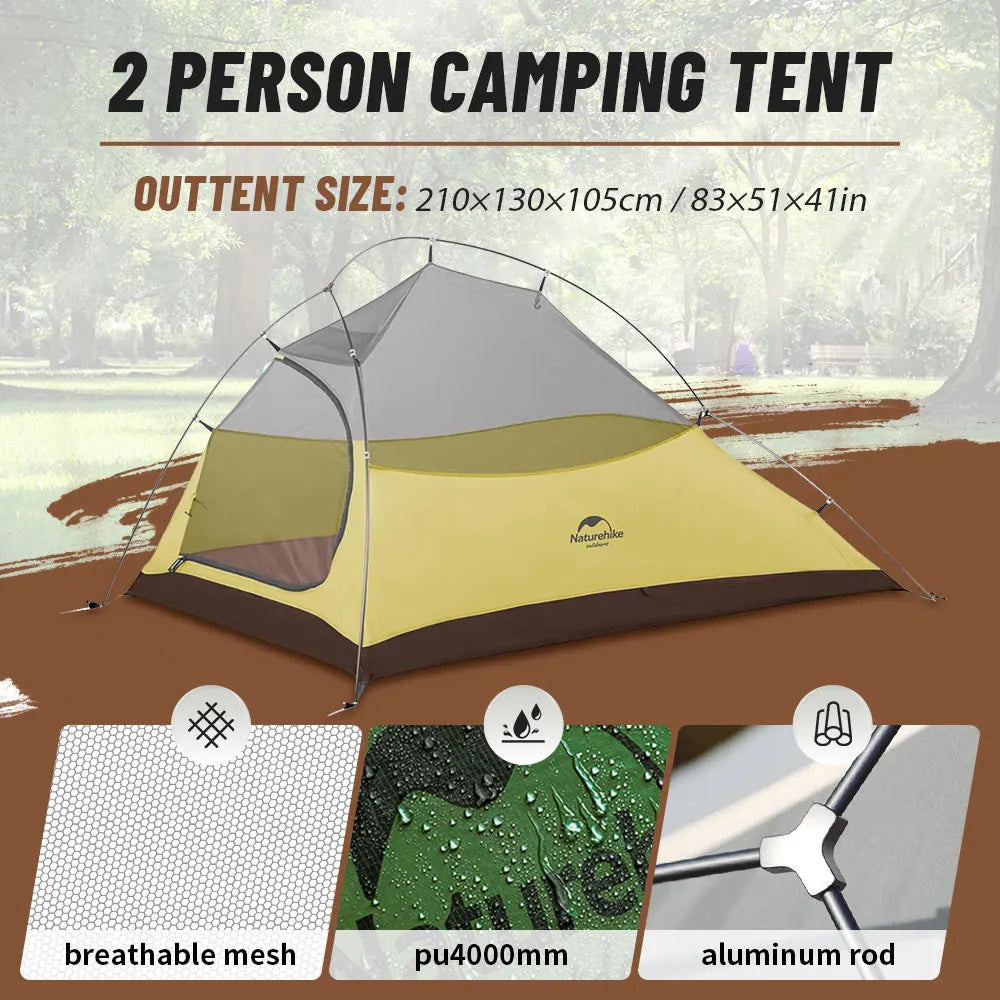 Ultralight Camping Tent for 2 People, Waterproof 20D Fabric, Outdoor Hiking, Travel, Backpacking, Fishing, Wholesale Luxury Option