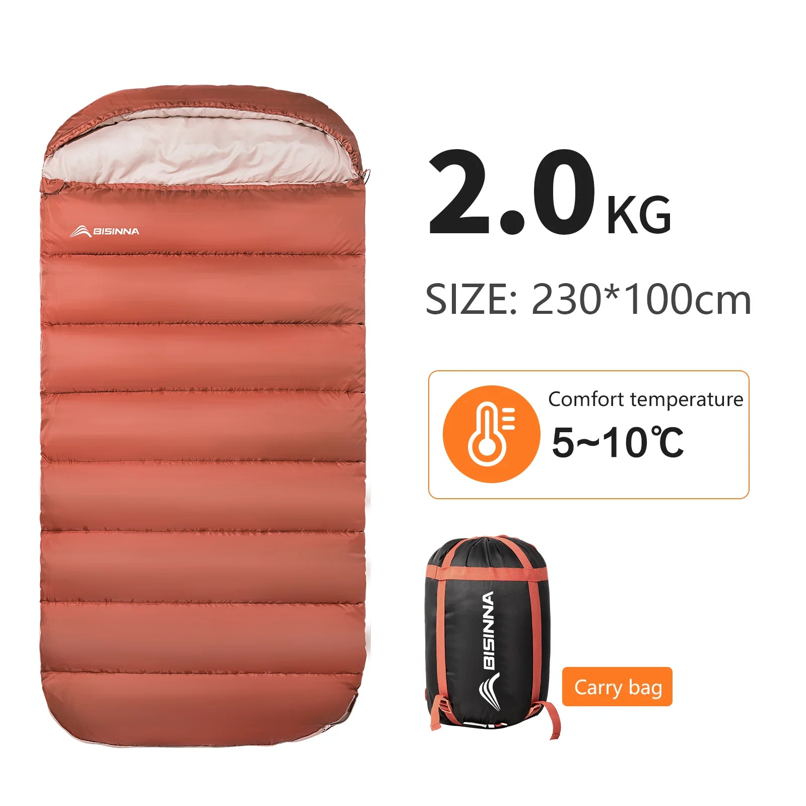 Large Camping Sleeping Bag, Lightweight 3 Season, Loose Widen Design, Long Size for Adults, Hiking and Fishing, Wholesale Luxury Outdoor Gear
