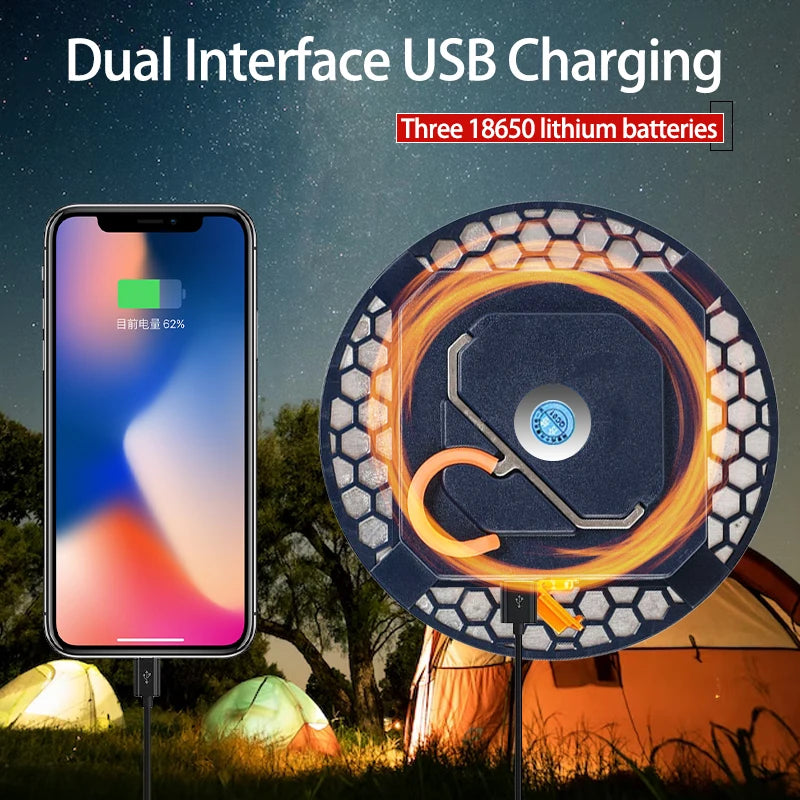 Outdoor Camping Light, Portable Rechargeable LED Tent Lamp, Magnetic Fishing Light, Emergency Household Lighting, Wholesale Luxury, Large Capacity