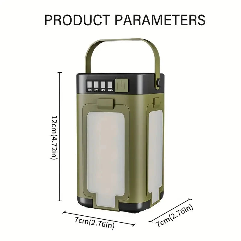 Portable Solar LED Flashlight and Power Bank, Rechargeable Luxury Lamp for Camping, Hiking, Fishing, Waterproof, Multi-Function, Wholesale