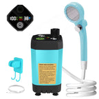 Camping Shower Pump, Portable RV Outdoor Shower Kit with Full Screen Digital Display, Adjustable 6000mAh Rechargeable, Lightweight