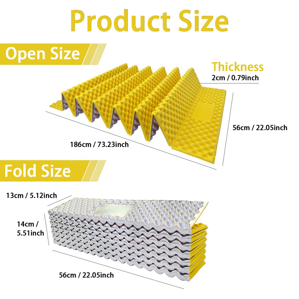 Lightweight Egg Crate Foam Sleeping Pad, 330g Portable Foldable Camping Mat, Moisture Proof Insulation, Ideal for Hiking and Backpacking