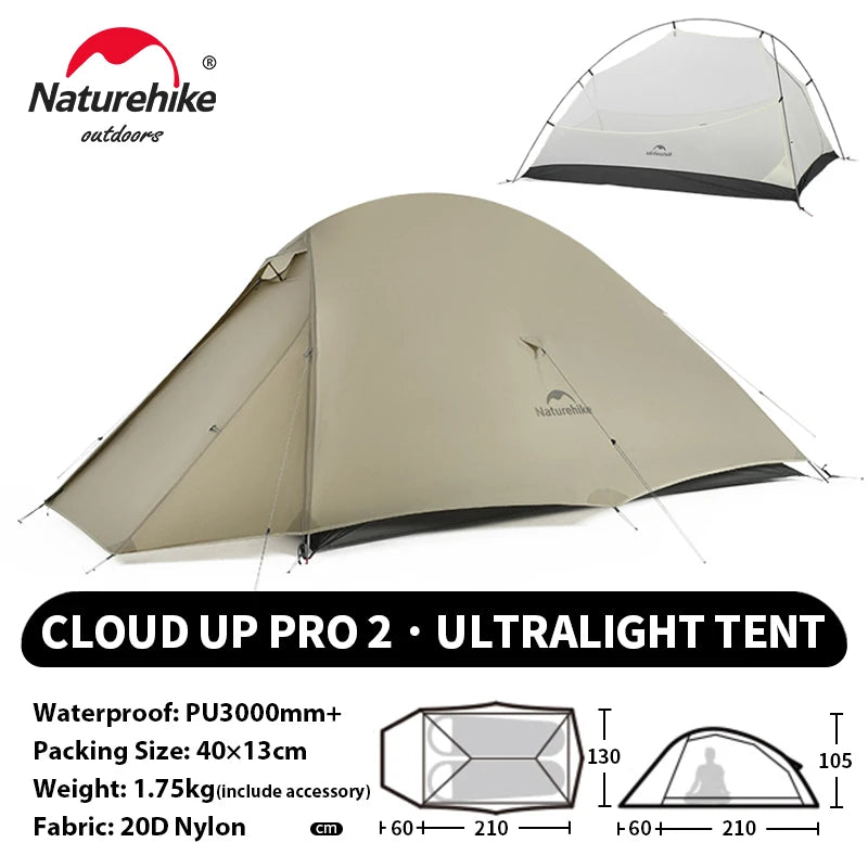 Ultralight Camping Tent for 2 People, Waterproof 20D Fabric, Outdoor Hiking, Travel, Backpacking, Fishing, Wholesale Luxury Option