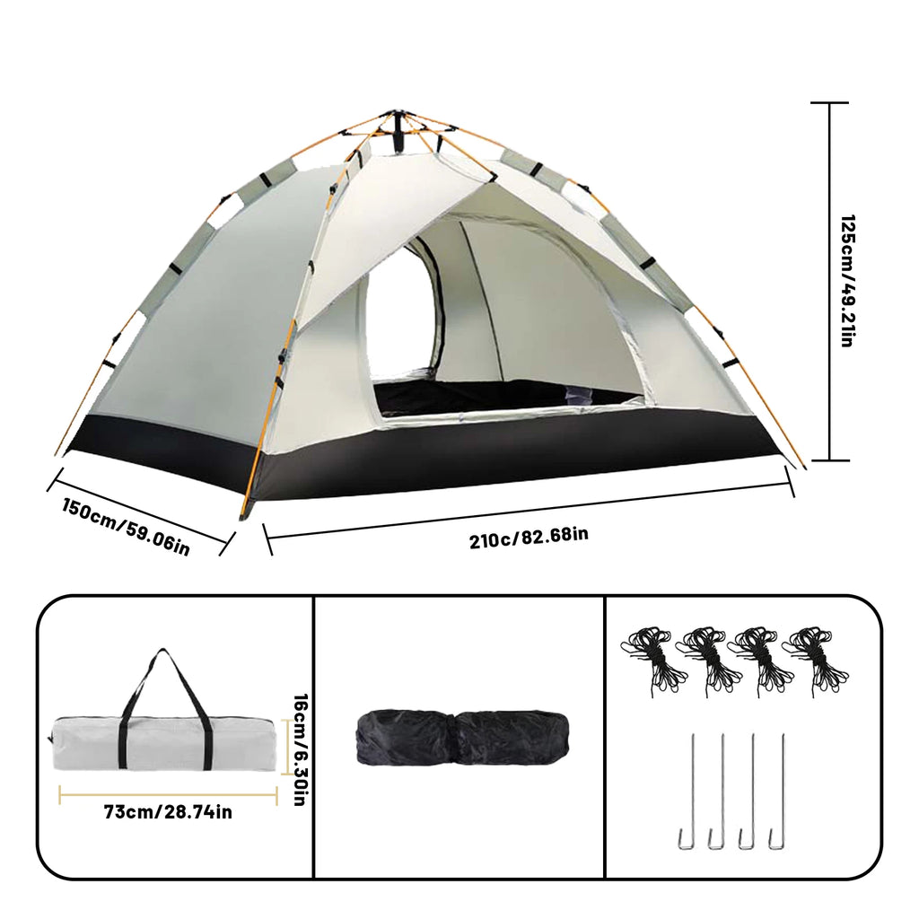 Portable Camping Tent, Waterproof Instant Tent for 4 Person Family, Luxury Self-driving Travel Tents, Emergency Outdoor Use, Wholesale Quality