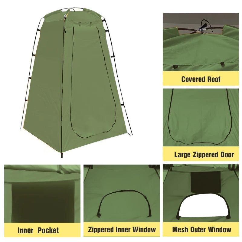 Portable Privacy Shower Tent, Waterproof Changing Room Shelter, Outdoor Camping, Hiking, Beach Bathroom, Wholesale, Luxury