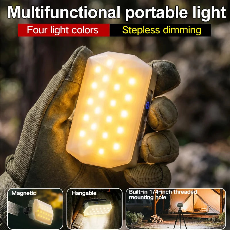 Portable LED Tent Light, Type-C Charging, Multi-Gear Design, Waterproof, Rechargeable, Heavy Duty for Camping, Hiking, Fishing, Luxury Wholesale