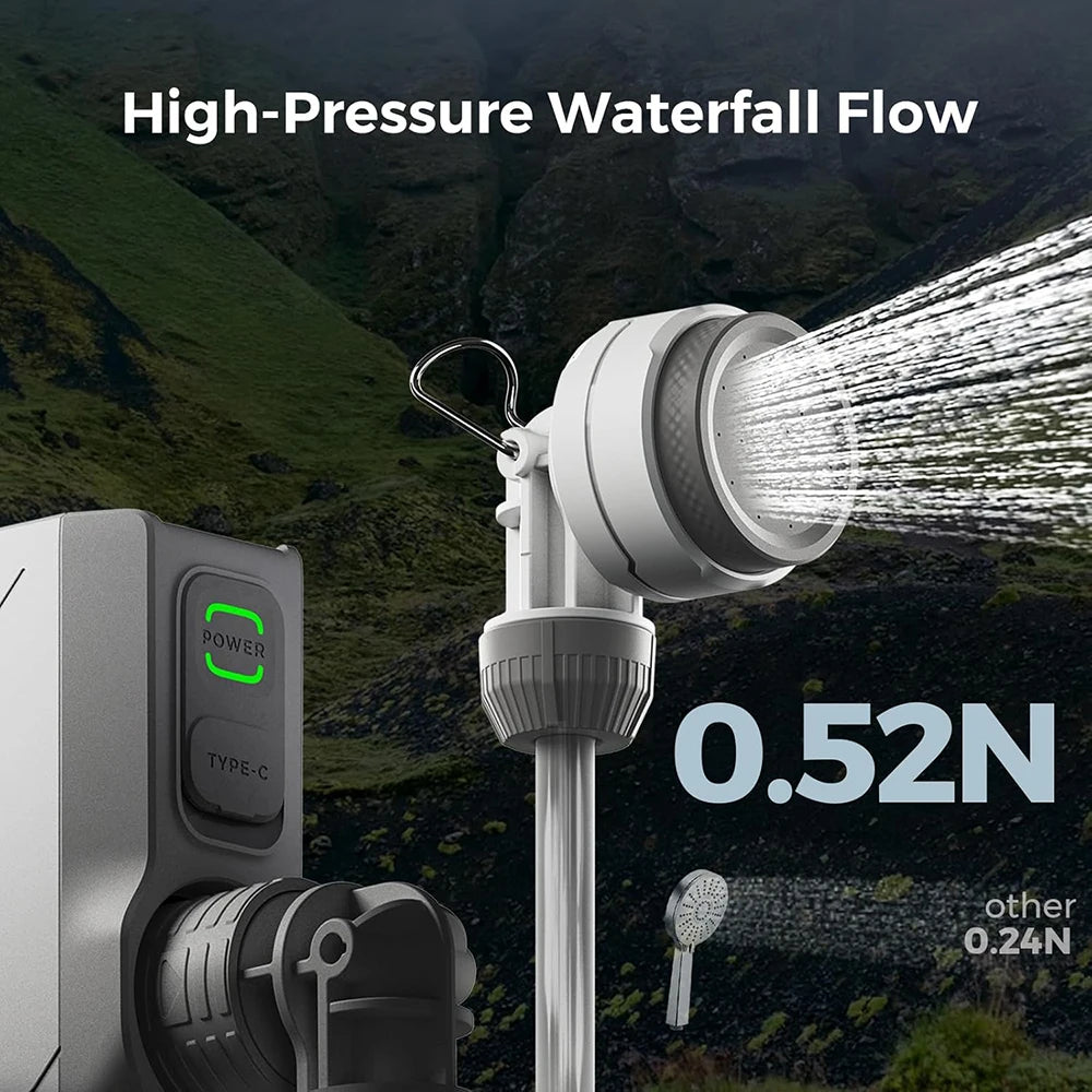 Portable Electric Shower Pump, IPX7 Waterproof, Multi-Function, Lightweight Design for Camping and Home Cleaning, Wholesale Luxury